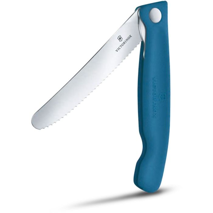 Victorinox Swiss Classic Picnic összecsukható kés, 11 cm-es fogazott pengével, kék 2