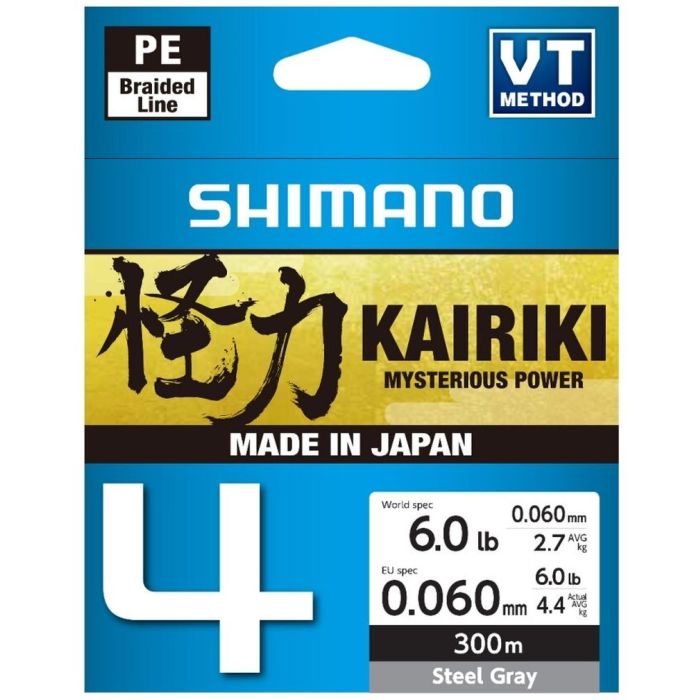 Fonott zsinór Shimano Kairiki 4, Steel Gray, 300m