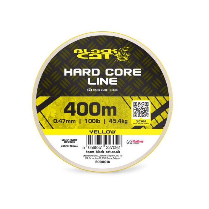 Fir Textil Black Cat BC Hard Core Line, Galben, 400m