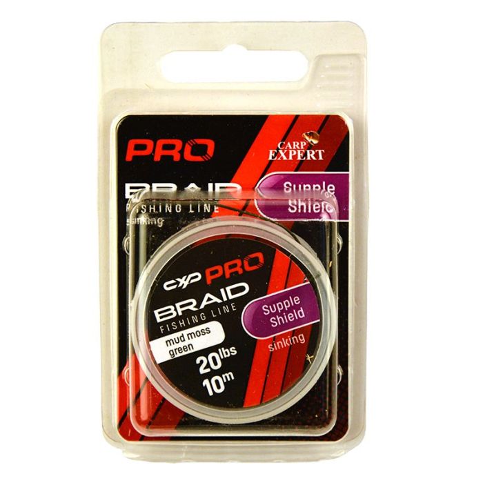 Carp Expert Pro Supple Shield bevonatos, süllyedő fonott előkezsinór, 30lbs, 10m