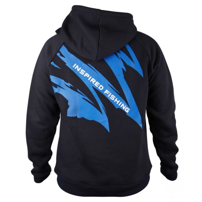 Kapucnis pulóver Okuma Motif Full-Zip Hoodie, Negru/Albastru 2