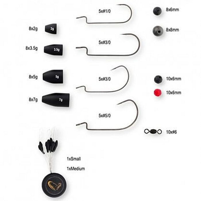 Kit Monturi Texas si Carolina Savage Gear T & C Rigging Kit, 100buc/set 2