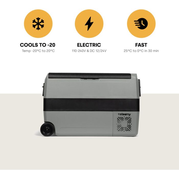 Lada Frigorifica Electrica Steamy-E Single Zone Roller Elektrische Compressor Cooler on Wheels, Doua Compartimente, 72.3x36x45.5cm, 50L 4