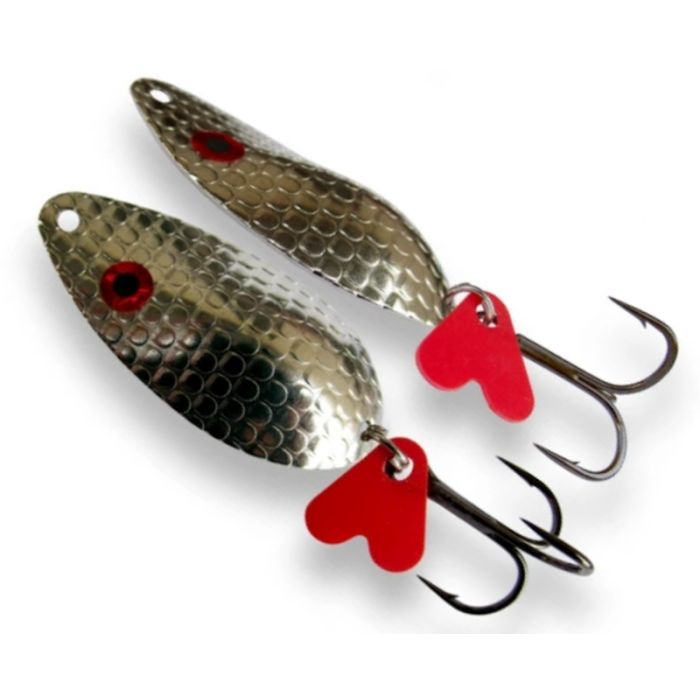 Bertilure Big D rezgő villantó, Nickelszínű, 3D pikkelymintás, 5,5 cm, 11 g