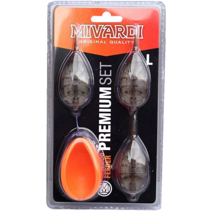 Set Mivardi Method Feeder Set Premium L + Matrita, 20g, 30g, 40g, 3+1buc/blister 3