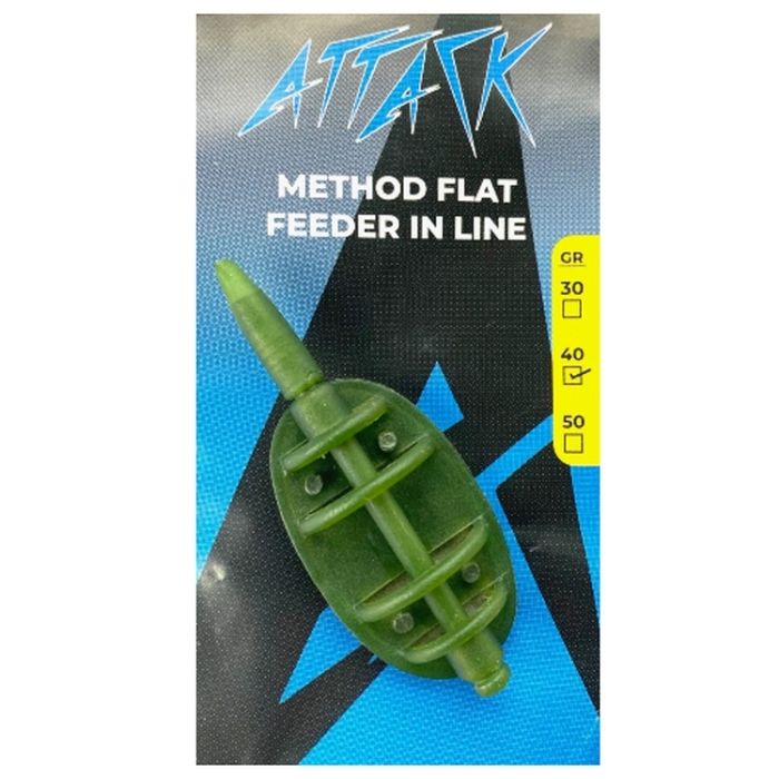 Method Feeder Attack Inline FLat, Culoare Verde, 1bucplic