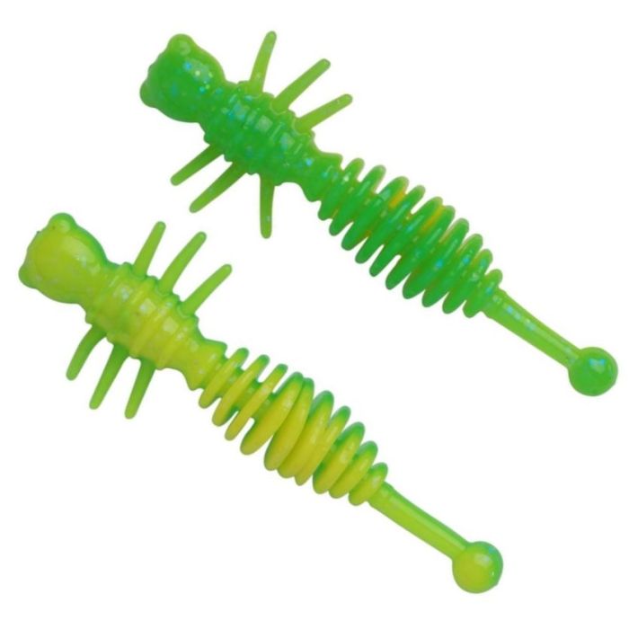 Berkley PowerBait Power Larvae műcsali, Spring Green/Sunshine Yellow, 4cm, 12 db/csomag