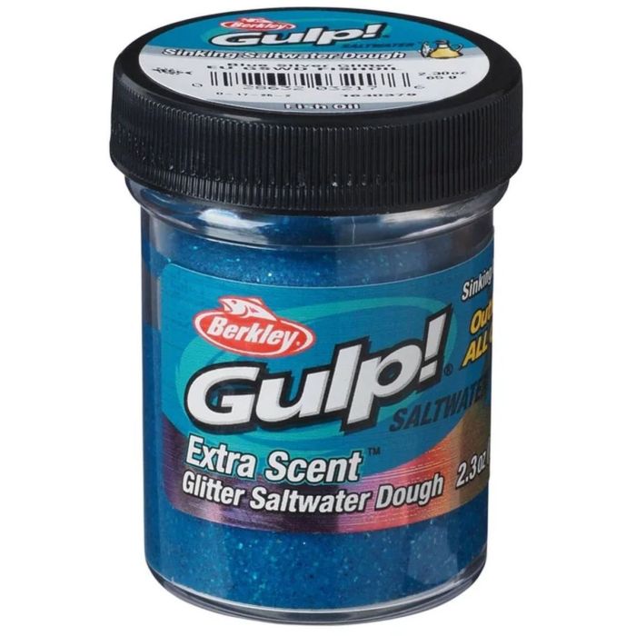 Pasta Berkley Gulp! Saltwater Dough Sinking, 65g - Blue Silver Glitter Fishoil 3