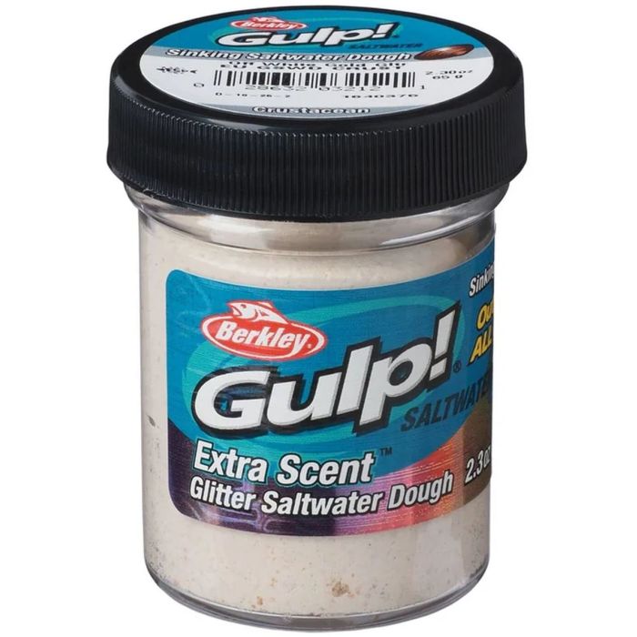 Pasta Berkley Gulp! Saltwater Dough Sinking, 65g - White Gold Glitter Crust Off