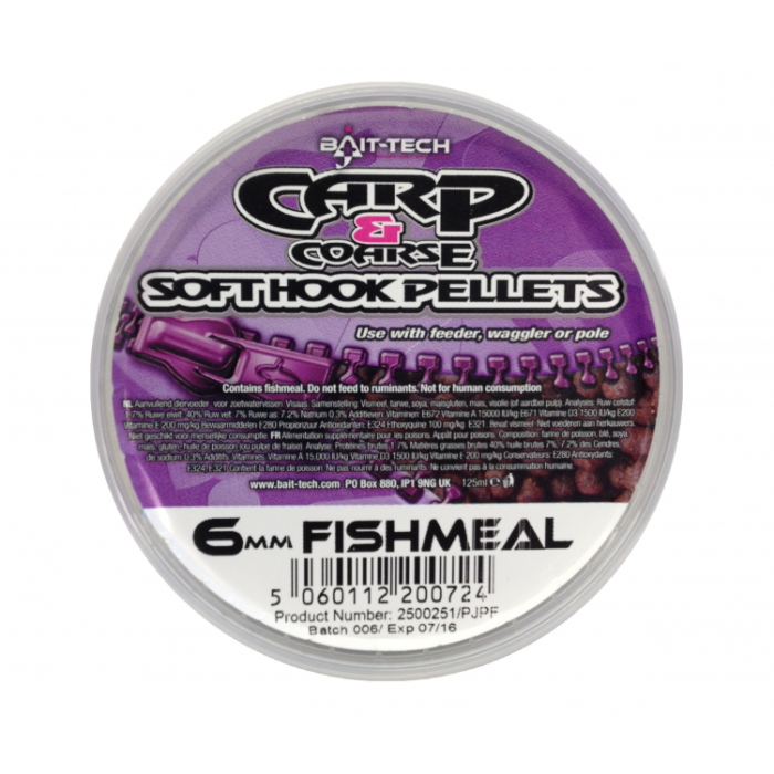 Pelete Bait-Tech Softhook Pellets, 6mm, 125ml 2