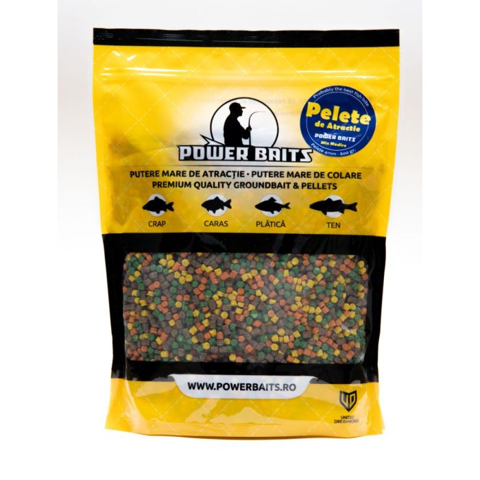 Pelete Power Baits Mix Nadire, 4mm, 800g
