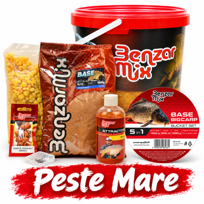 Benzar Mix Base etetőanyag + adalékok + csalik + vödör, 5L 3