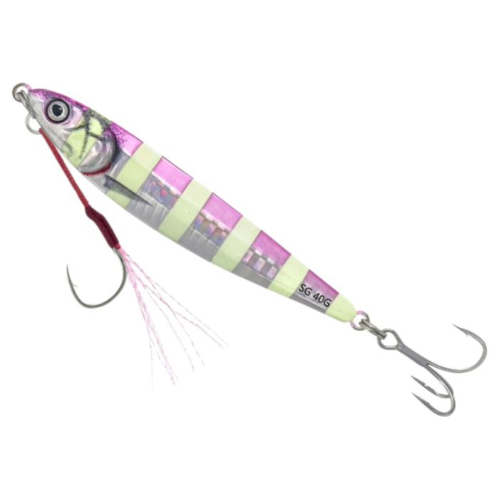 Savage Gear 3D Anchovy Jig pilker, Pink Zebra Glow színben, 8cm, 30g