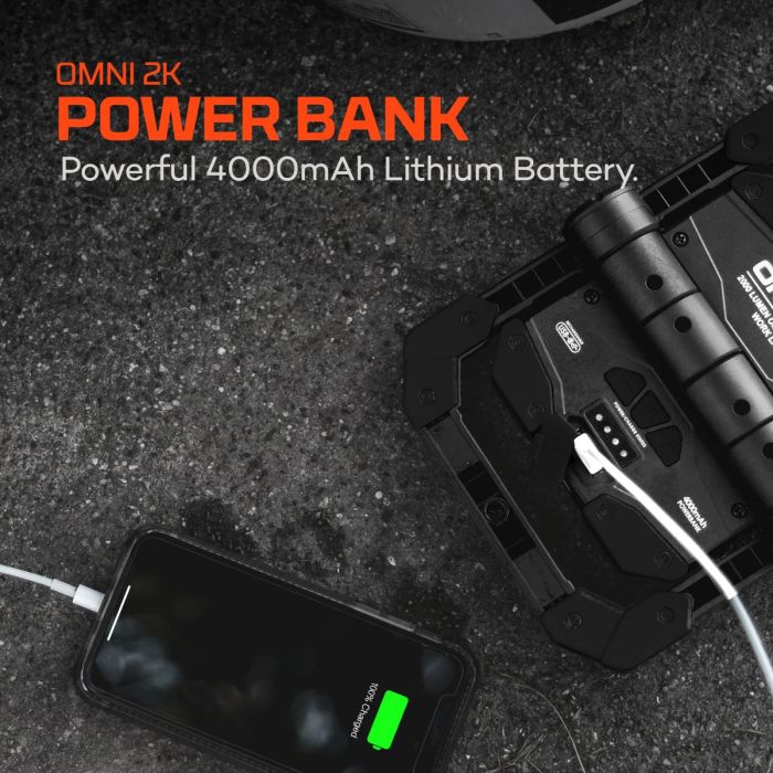 NEBO Omni 2K újratölthető LED-es reflektor powerbankkal, 2000 lumen 5