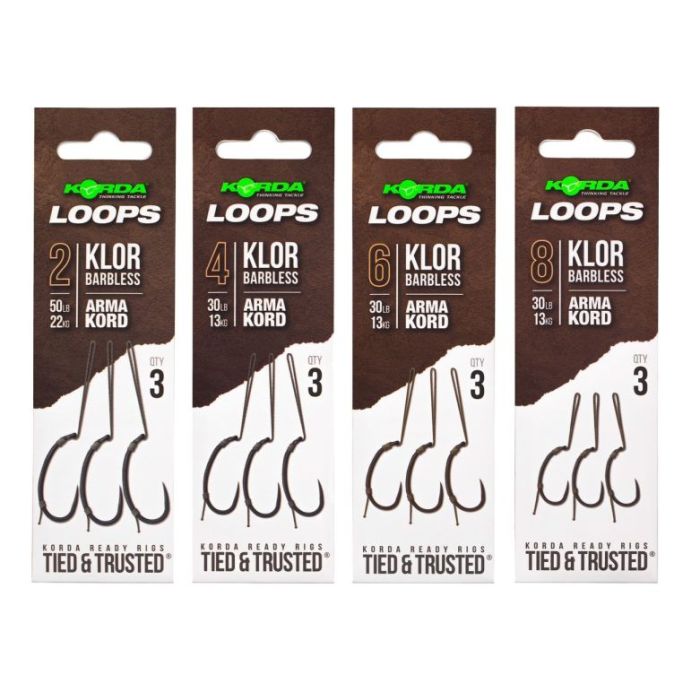 Rig Korda Loop Rigs Klor Barbless, 3bucplic