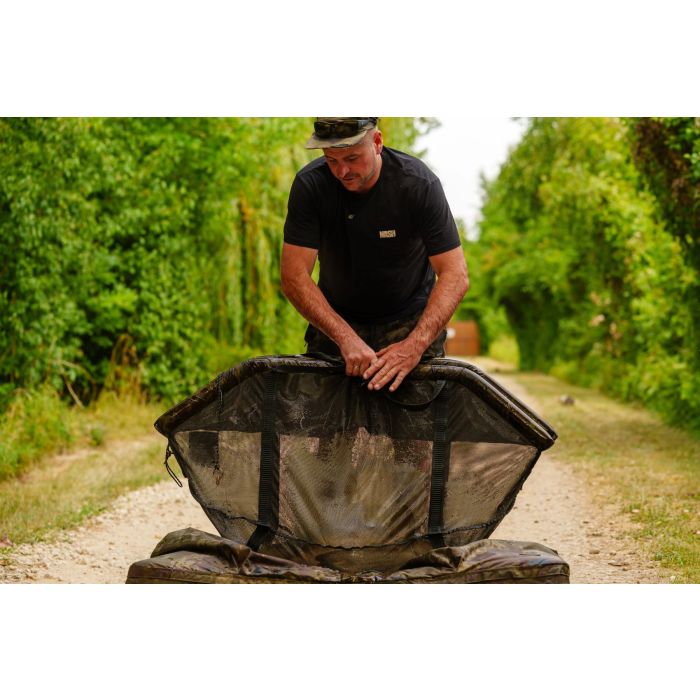 Sac de Cantarire si Pastrare Nash Carp Care Easy Float Retainer Sling Camo 12
