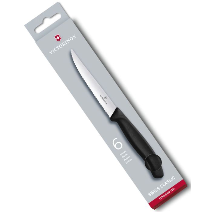 Set 6 Cutite pentru Friptura Victorinox Steak Knife, 6.7233.6, Lama 11cm
