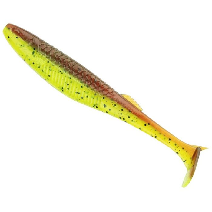 Shad Rapala Crushcity The Kickman, Motoroil Chartreuse, 7.5cm, 9buc/plic