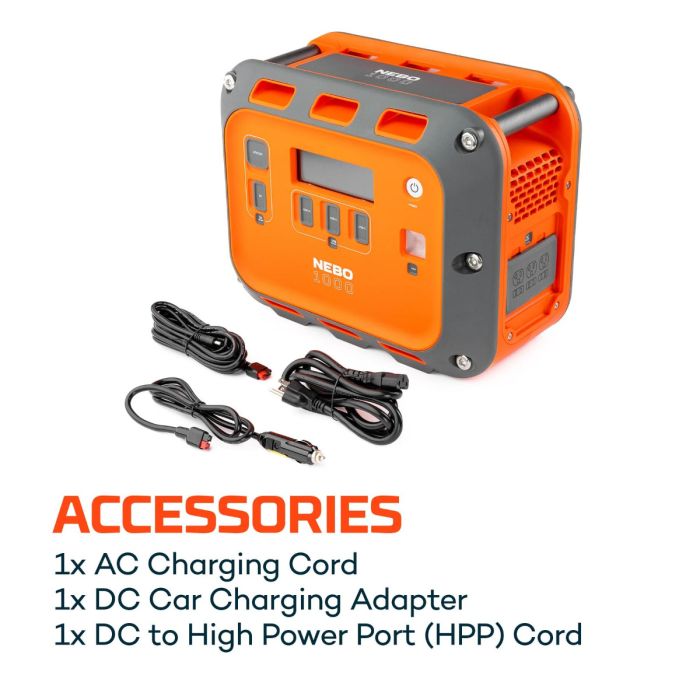 Hordozható energiaállomás NEBO Intrepid 1000, 960Wh, 1200W 8