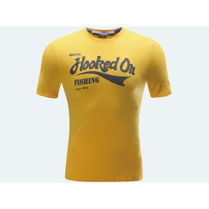 Tricou BKK Hooked on Fishing, Yellow