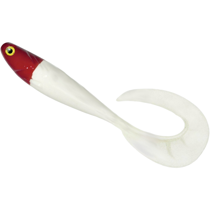 Twister Delalande Zand Curly, White Red Head, 16cm, 1db/csomag
