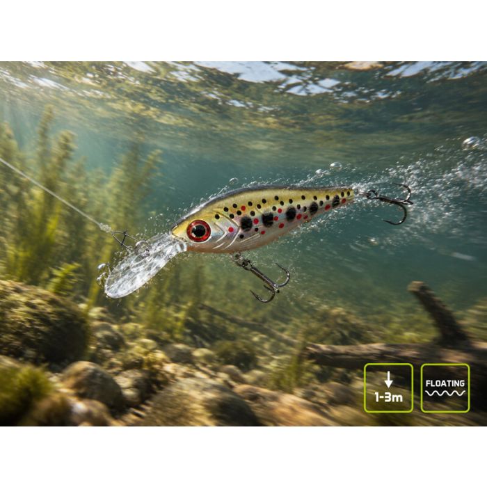 Delphin Wobby Crank-DP wobbler, lebegő, Neon, 7 cm, 12 g 2
