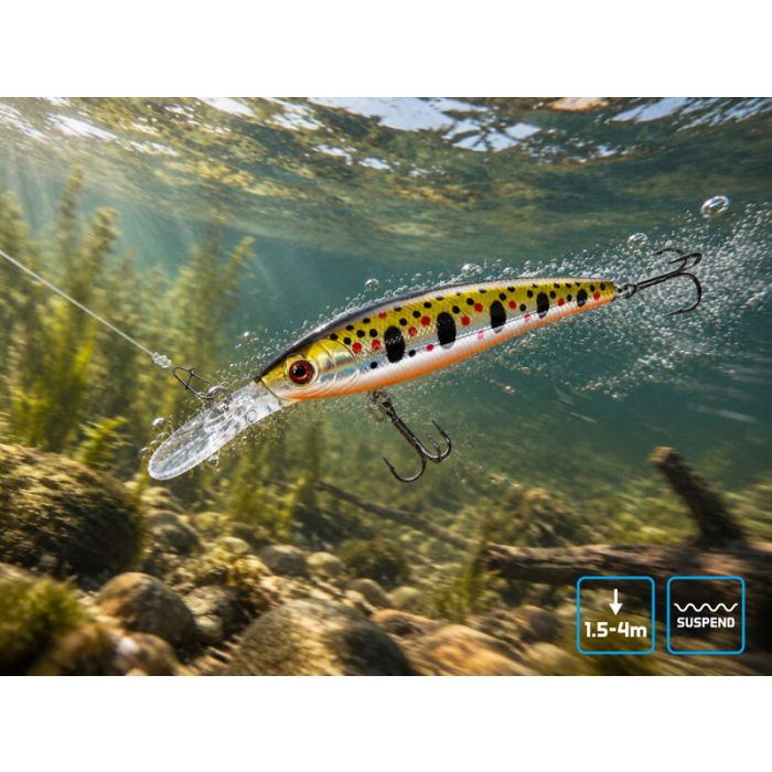 Delphin Wobby Jerk-DP wobbler, Suspending, Mirror, 9cm, 12.50g 2
