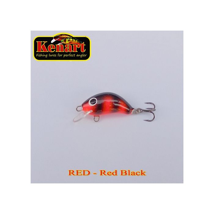 Vobler Kenart Hunter Floating, Red Black, 3cm, 2.5g